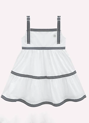 Milon - Vestido Infantil Menina com Aviametos Branco - MILON