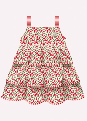 Milon - Vestido Infantil Menina com Babados Bege - MILON