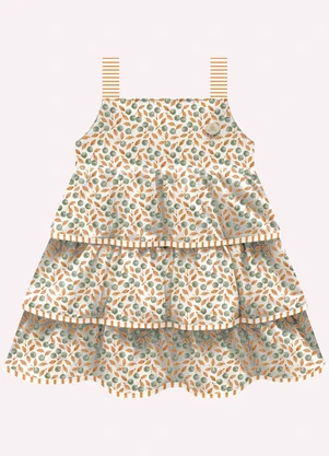 Milon - Vestido Infantil Menina com Babados Branco - MILON