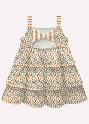 Milon - Vestido Infantil Menina com Babados Branco - MILON