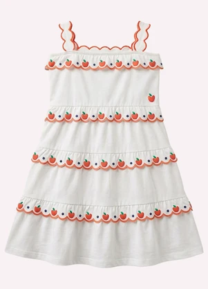 Nanai - Vestido Infantil Menina com Babados Branco - NANAI