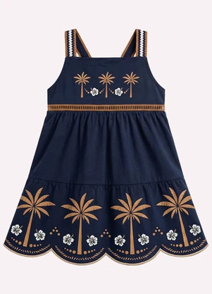 Nanai - Vestido Infantil Menina com Corte a Laser Azul - NANAI