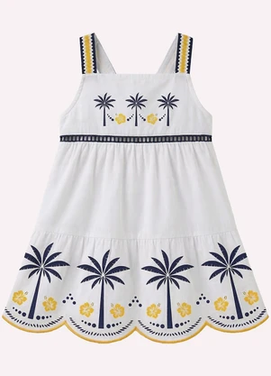 Nanai - Vestido Infantil Menina com Corte a Laser Branco - NANAI