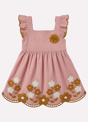 Kyly - Vestido Infantil Menina com Corte a Laser Rosa - KYLY