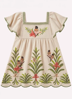 Nanai - Vestido Infantil Menina com Strass Bege - NANAI