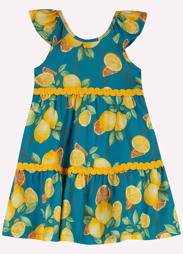 Nanai - Vestido Infantil Menina em Algodão Azul