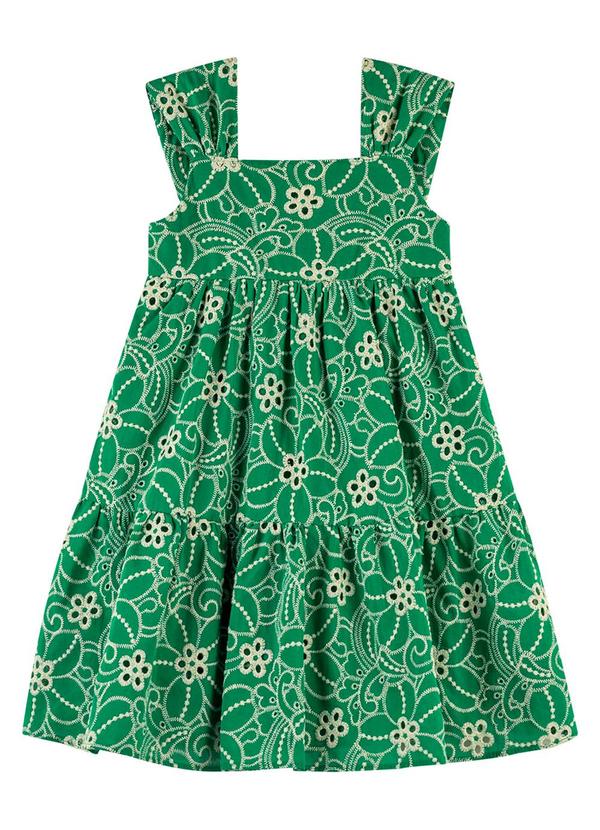 Nanai - Vestido Infantil Menina Flores Verde 2