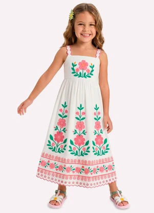 Nanai - Vestido Infantil Menina Longo Branco - NANAI
