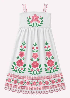 Nanai - Vestido Infantil Menina Longo Branco - NANAI