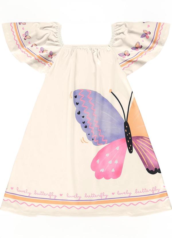 Rovi Kids - Vestido Infantil Poly Flex Touch Cotton Bege