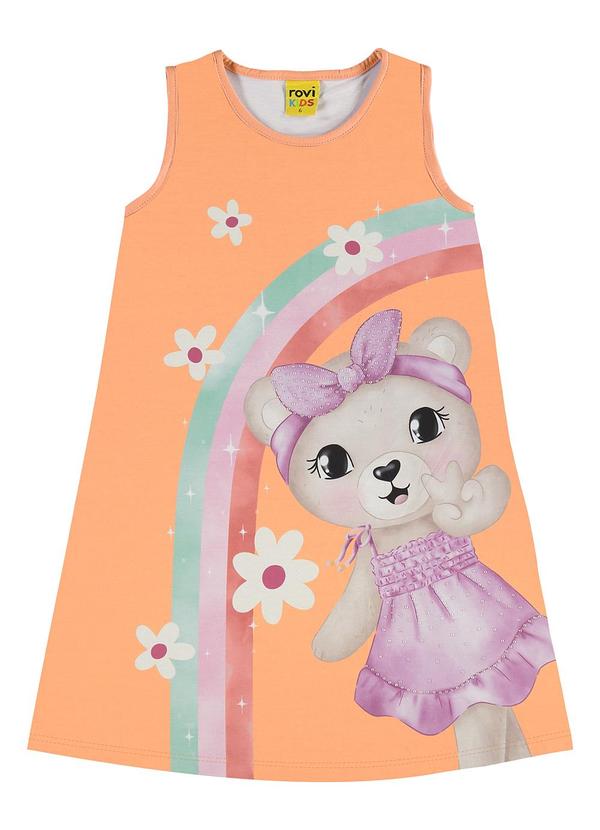 Rovi Kids - Vestido Poly Touch Meia Malha Laranja 1