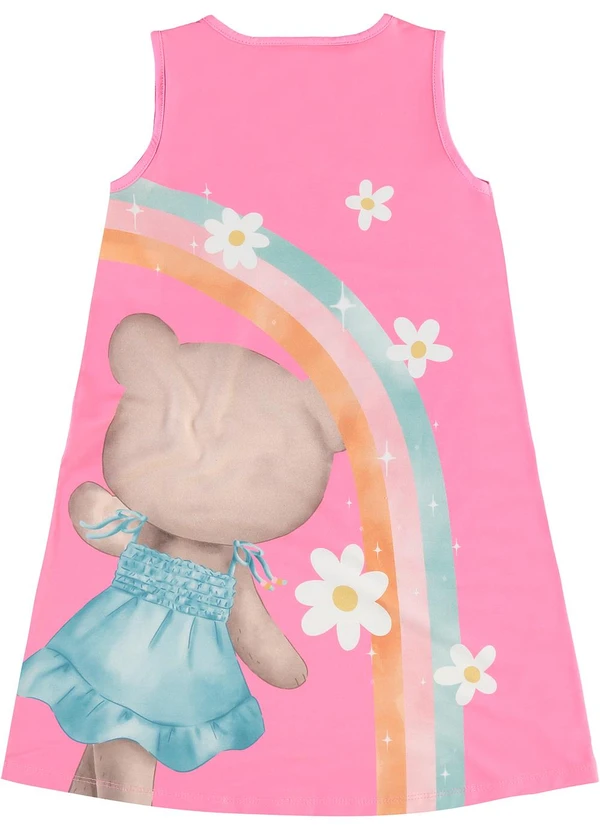 Rovi Kids - Vestido Poly Touch Meia Malha Rosa 2