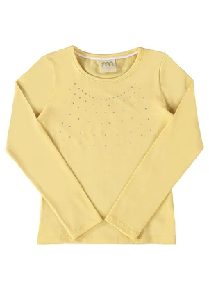 Milli e Nina - Blusa Manga Longa em Cotton Penteado Marrom - MILLI E NINA