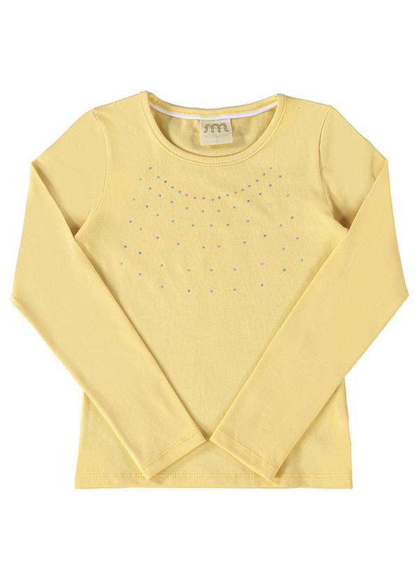 Milli e Nina - Blusa Manga Longa em Cotton Penteado Marrom