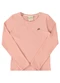 Milli e Nina - Blusa Manga Longa em Cotton Penteado Rosa - variação: Rosa