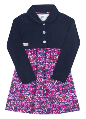 Outlet - Conjunto Vestido e Bolero Feminino Cute Azul - OUTLET
