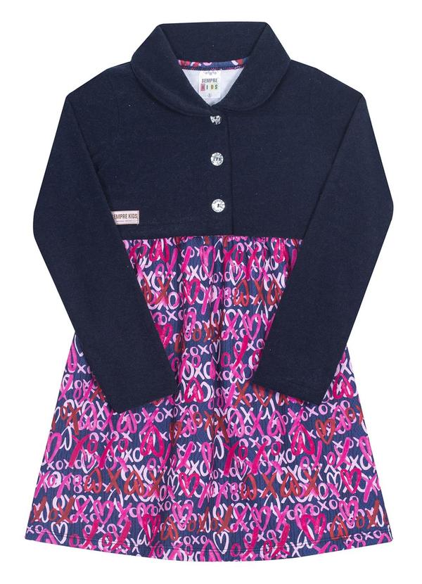 Outlet - Conjunto Vestido e Bolero Feminino Cute Azul
