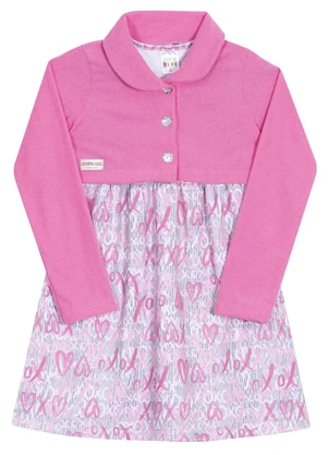 Outlet - Conjunto Vestido e Bolero Feminino Cute Rosa  - OUTLET