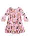 Quimby - Vestido Bebê Cotton Manga Longa Rosa - variação:  