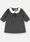 Up Baby - Vestido Bebê Jacquard Gola Boneca Marrom - variação:  