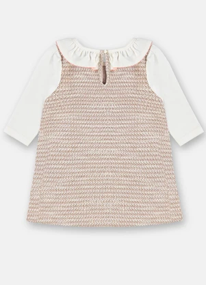 Up Baby - Vestido Bebê Malha Tweed Rosa - UP BABY