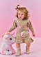 Abrange - Vestido Bebê Menina com Bolsa Bege - variação: Bege