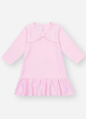 Abrange - Vestido Bebê Menina com Strass Rosa - ABRANGE