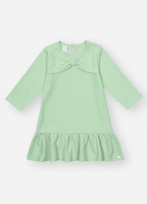 Abrange - Vestido Bebê Menina com Strass Verde - ABRANGE