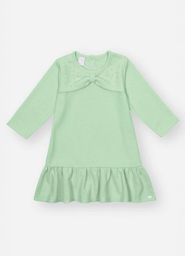Abrange - Vestido Bebê Menina com Strass Verde