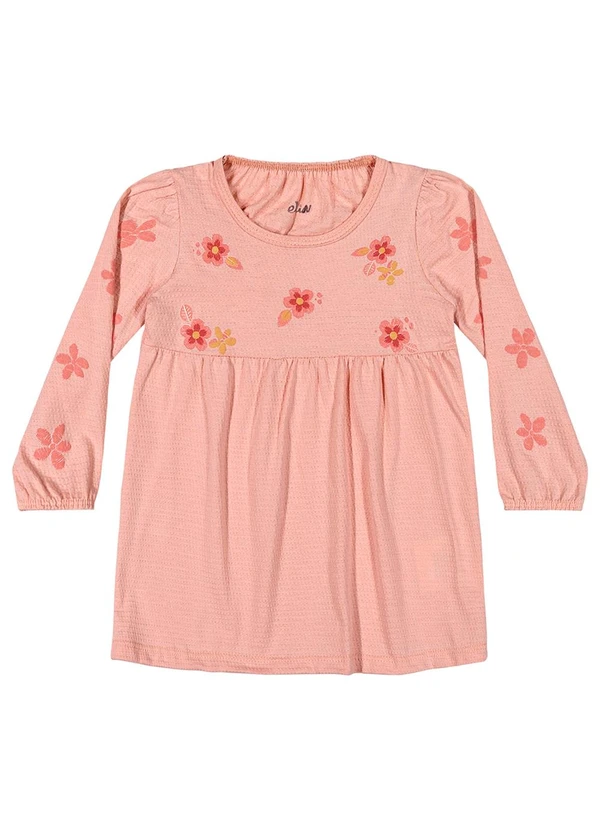 Elian - Vestido Bebê Menina Manga Longa Floral Rosa 3