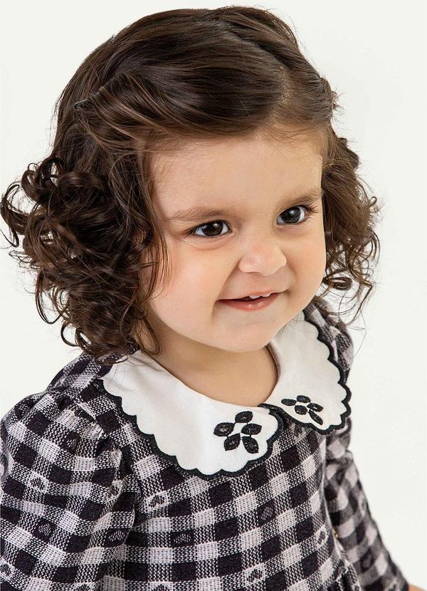 Colorittá - Vestido Bebê Menina Xadrez Gola Boneca Preto 3