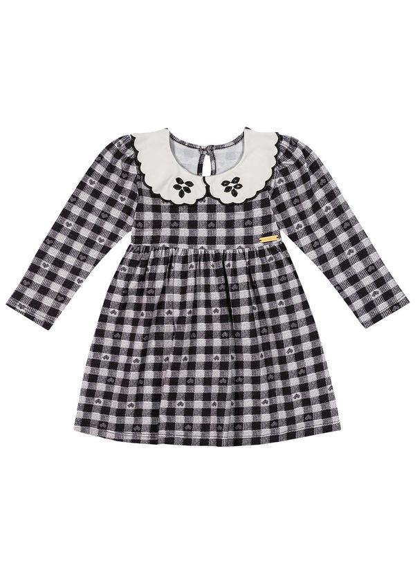 Colorittá - Vestido Bebê Menina Xadrez Gola Boneca Preto 4