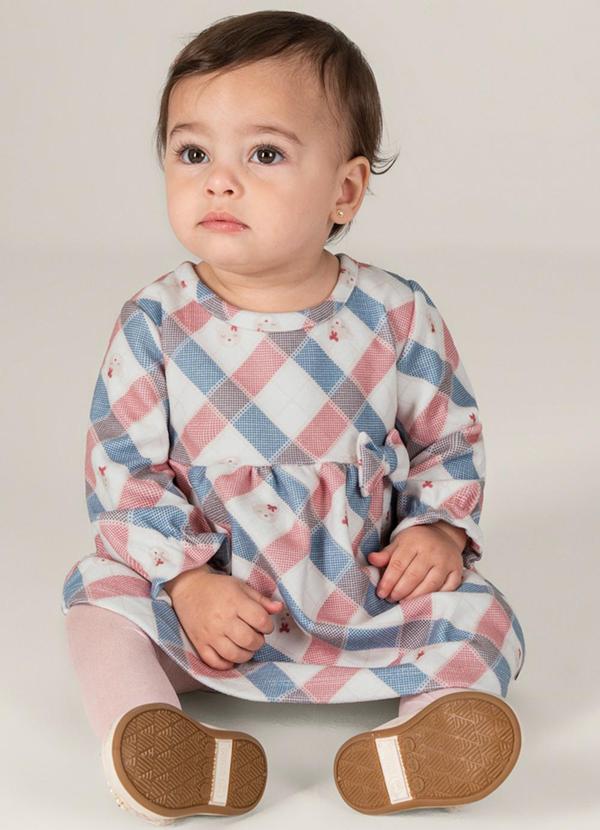 Mundi - Vestido Bebê Menina Xadrez Vermelho