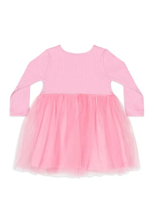 Quimby - Vestido Bebê Ribana Tule Forro Rosa - QUIMBY