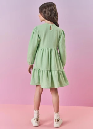 Abrange - Vestido Camadas Infantil Menina com Strass Verde - ABRANGE