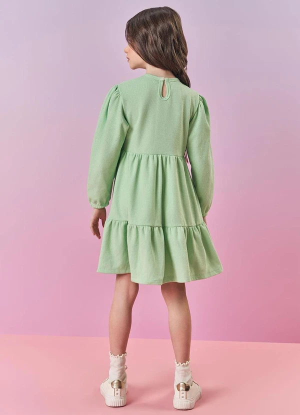 Abrange - Vestido Camadas Infantil Menina com Strass Verde 2