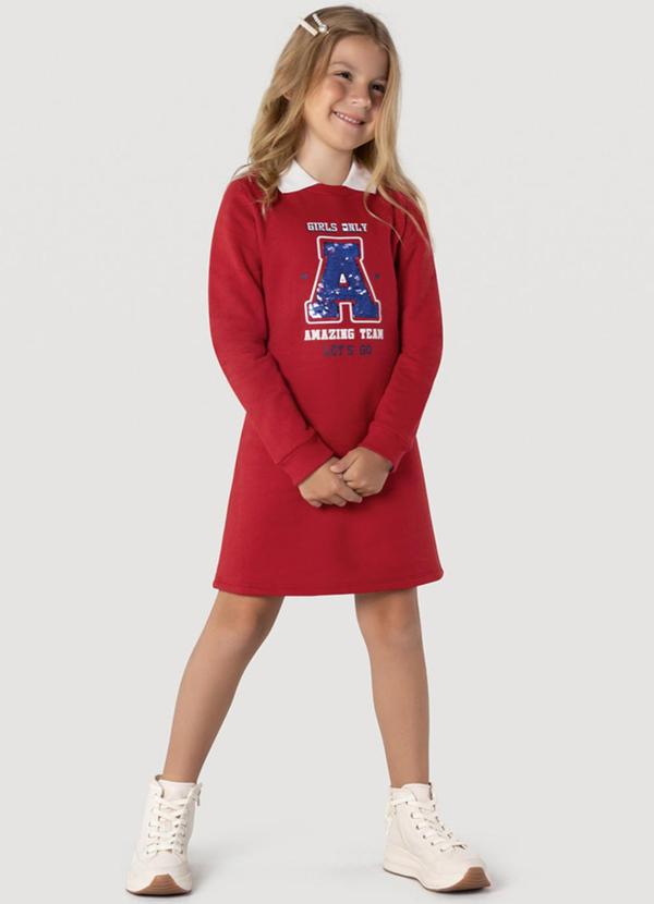 Brandili - Vestido College Infantil Menina Vermelho 1