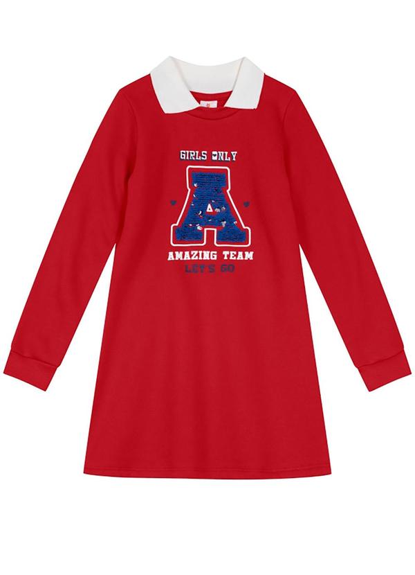 Brandili - Vestido College Infantil Menina Vermelho 2