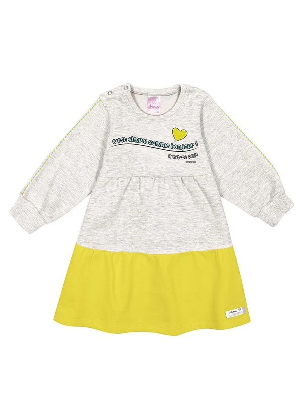 Abrange - Vestido Color Block Baby Cinza