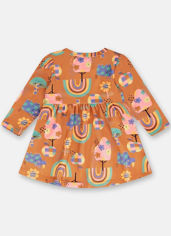 Up Baby - Vestido Colorido Bebê Menina Laranja 3