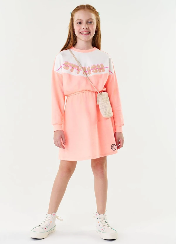 Abrange - Vestido com Bolsa Laranja Neon