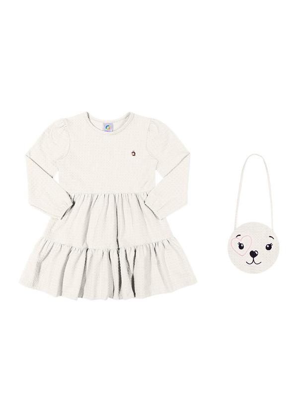 Alenice - Vestido com Bolsa Menina Branco