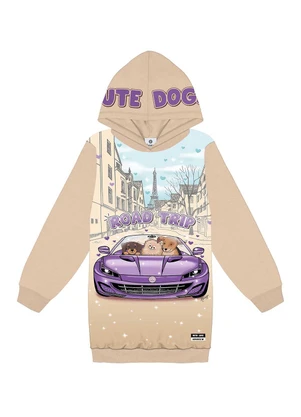 Abrange - Vestido com Capuz Bege - ABRANGE