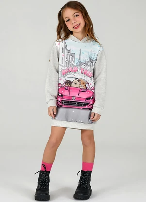 Abrange - Vestido com Capuz Cinza - ABRANGE