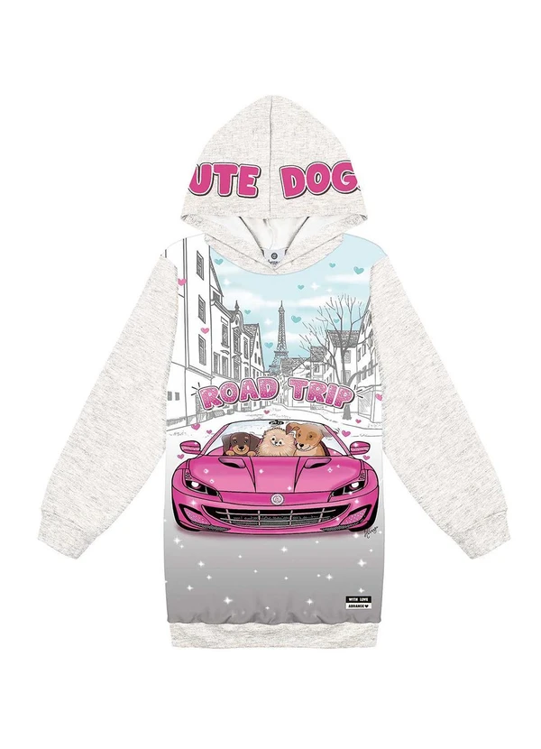 Abrange - Vestido com Capuz Cinza 2