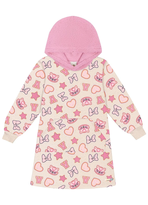 Abrange - Vestido com Capuz em Pelo Rosa 2