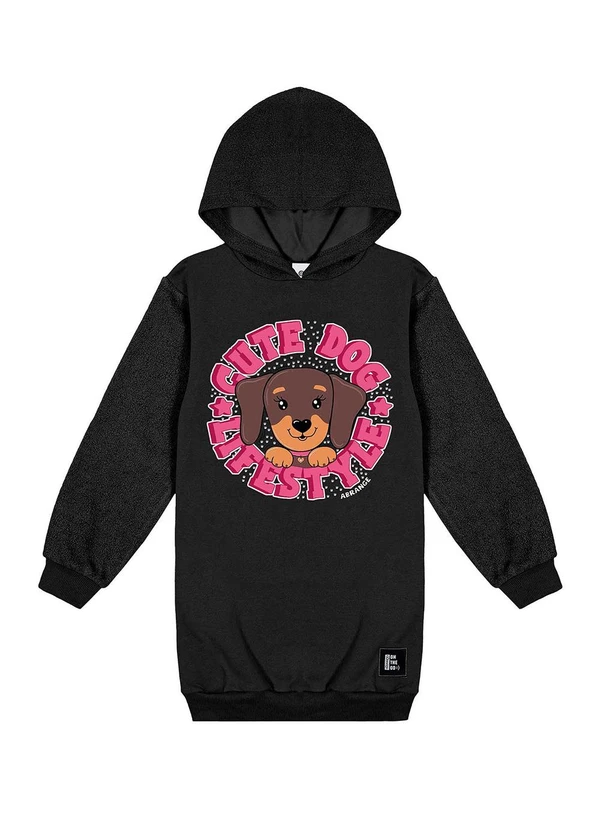 Abrange - Vestido com Capuz Preto