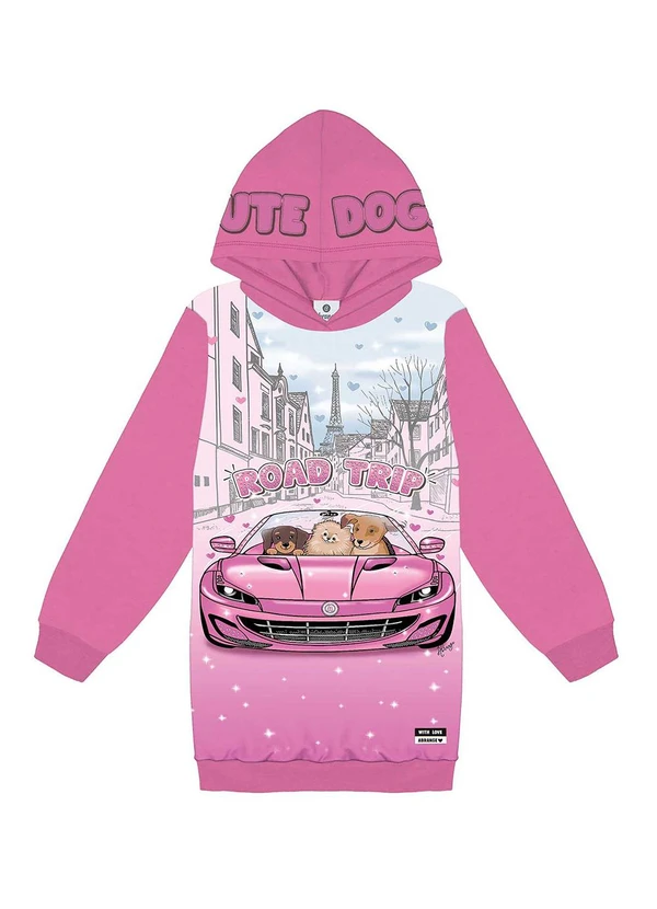 Abrange - Vestido com Capuz Rosa