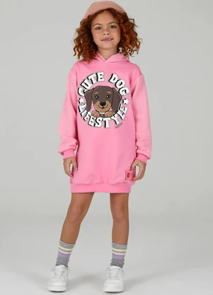 Abrange - Vestido com Capuz Rosa - ABRANGE