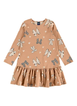 Bee Loop - Vestido Cotton Laços Corações Bege - BEE LOOP
